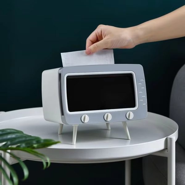 2 In 1 Tv Shape Tissue Box & Mobile Phone Or Photo Holder